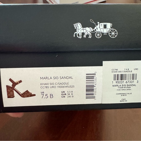 COACH Women Shoes
Khaki Sig C/Saddle
Marla Sandal In Signature new size 7/5. #16 - Picture 9 of 10